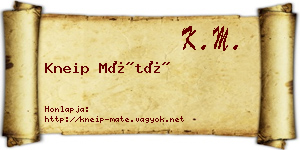 Kneip Máté névjegykártya