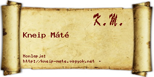 Kneip Máté névjegykártya